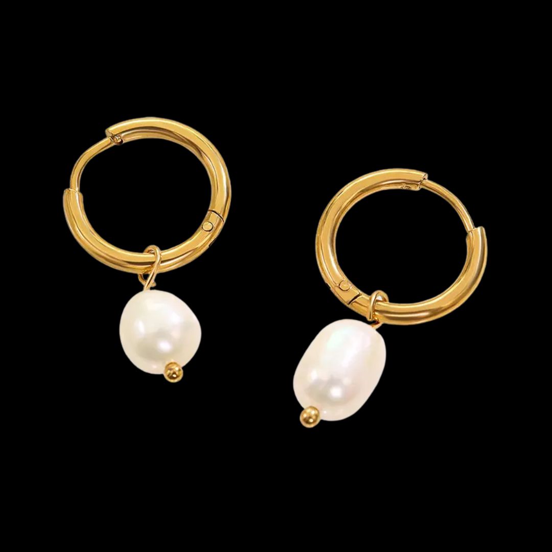 Dainty Freshwater Pearl Huggie Hoop Earrings - L'Amour Pearls