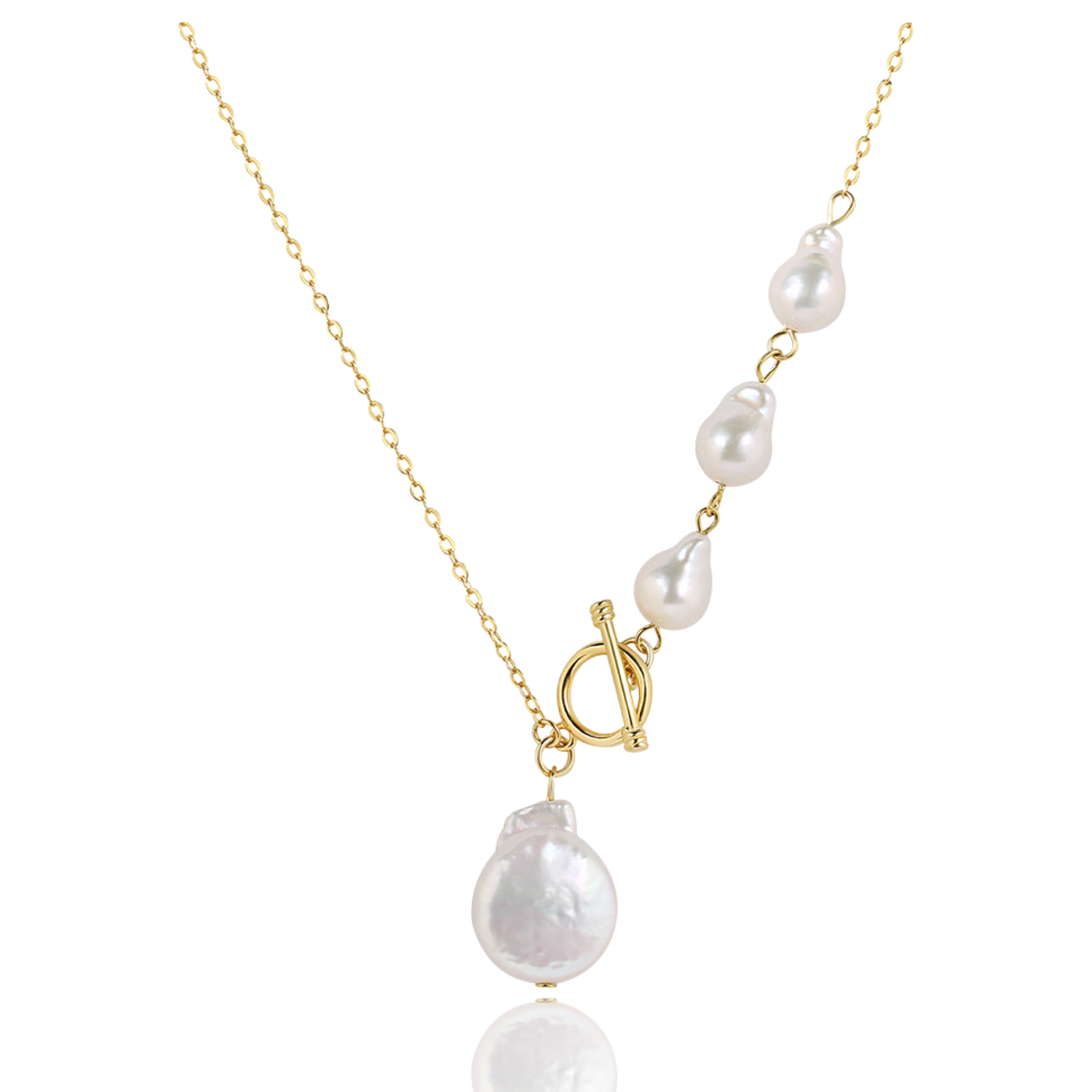 Dainty Freshwater Baroque Pearl Toggle Clasp necklace - L'Amour Pearls