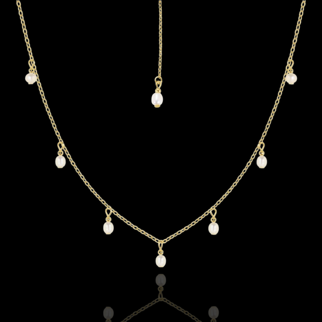 Freshwater Pearl Dainty Droplets Necklace - L'Amour Pearls