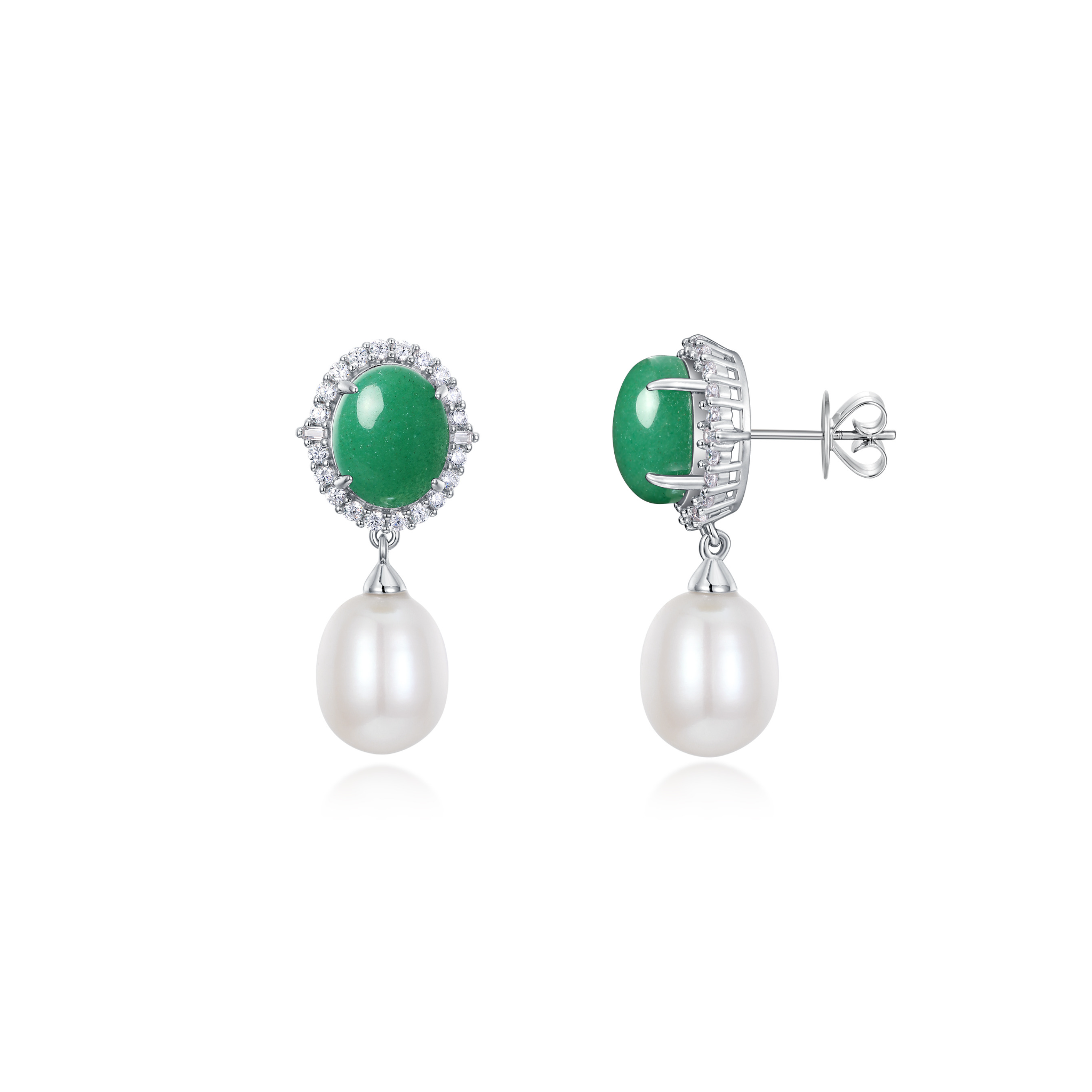 Pearl 2025 emerald earrings