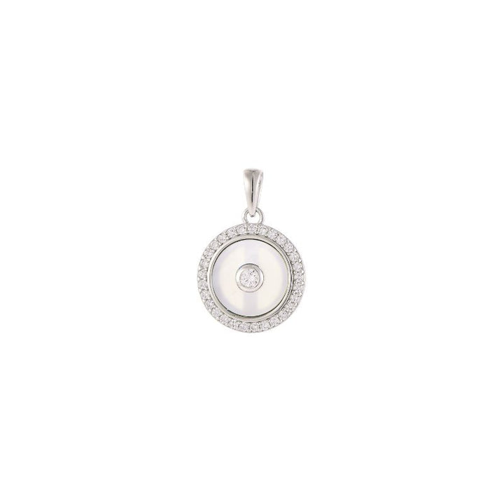Halo Mother of Pearl Pendant Necklace