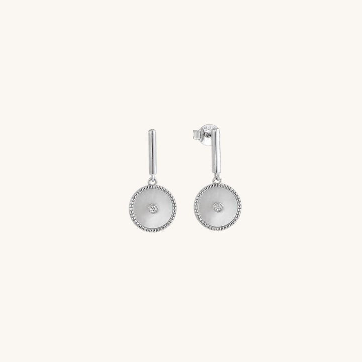 Halo Mother of Pearl Dangling Earrings
