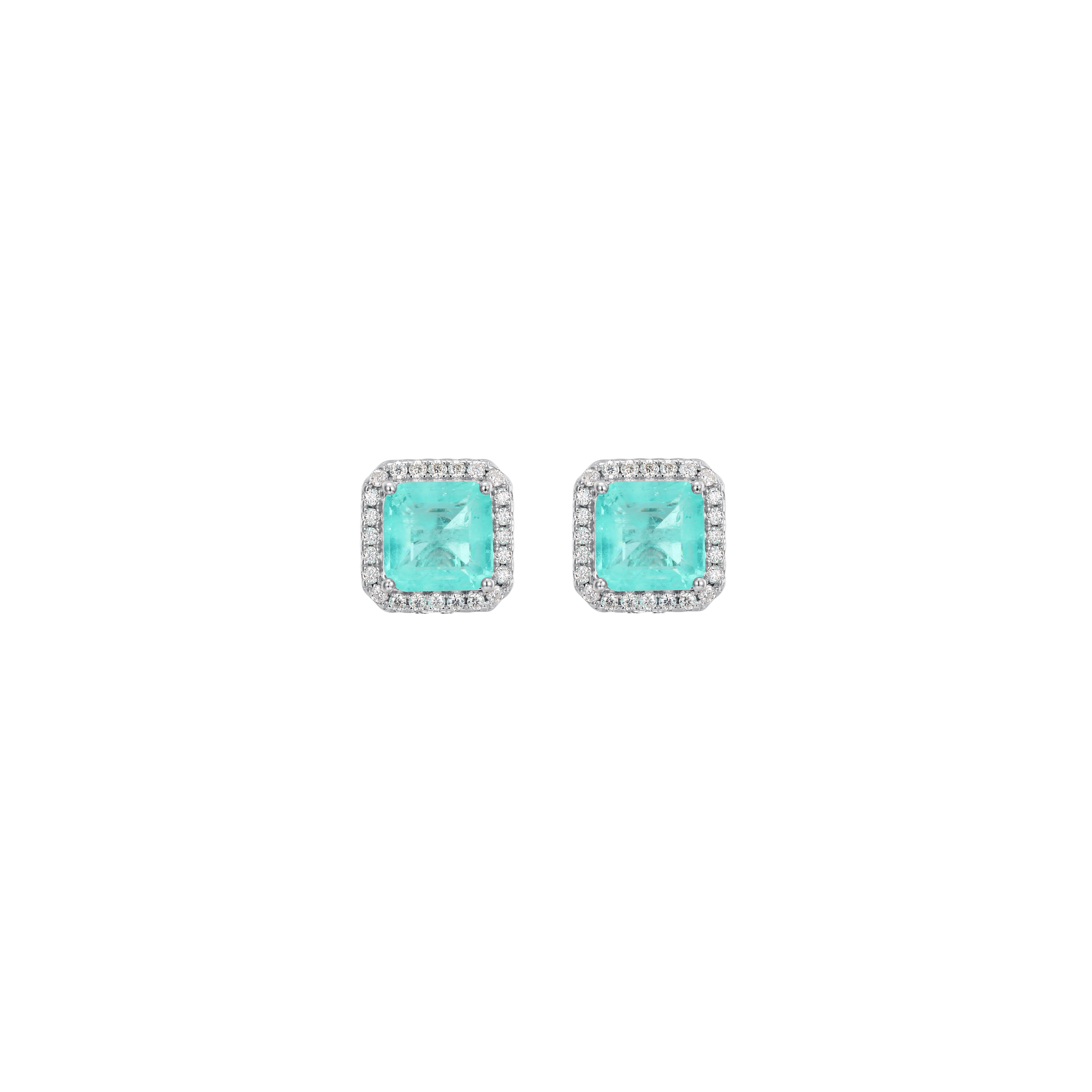 Freshwater 2 In 1 Drop and Stud Pearl Earrings with Paraiba Tourmaline and Moissanite