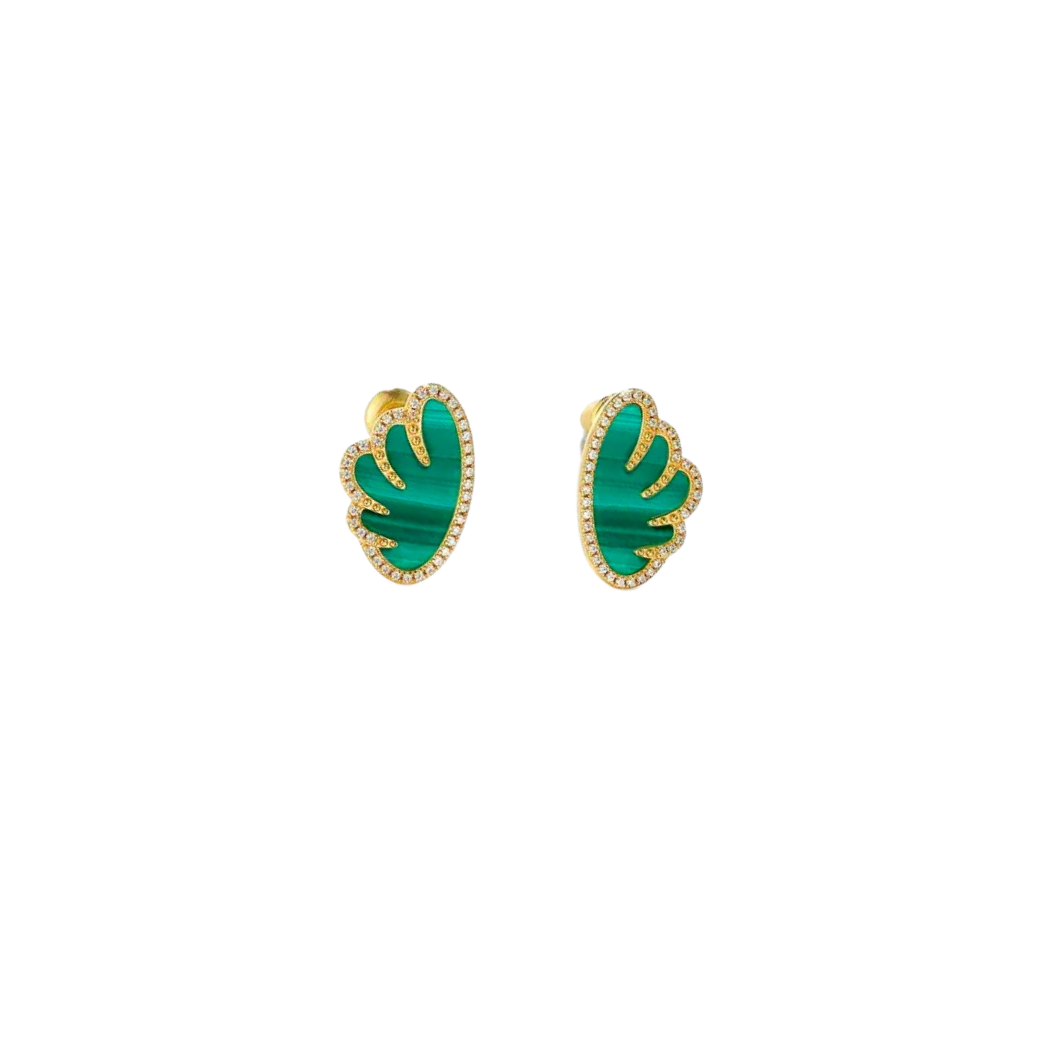Malachite Stud and Pearl Drop Earrings - L'Amour Pearls
