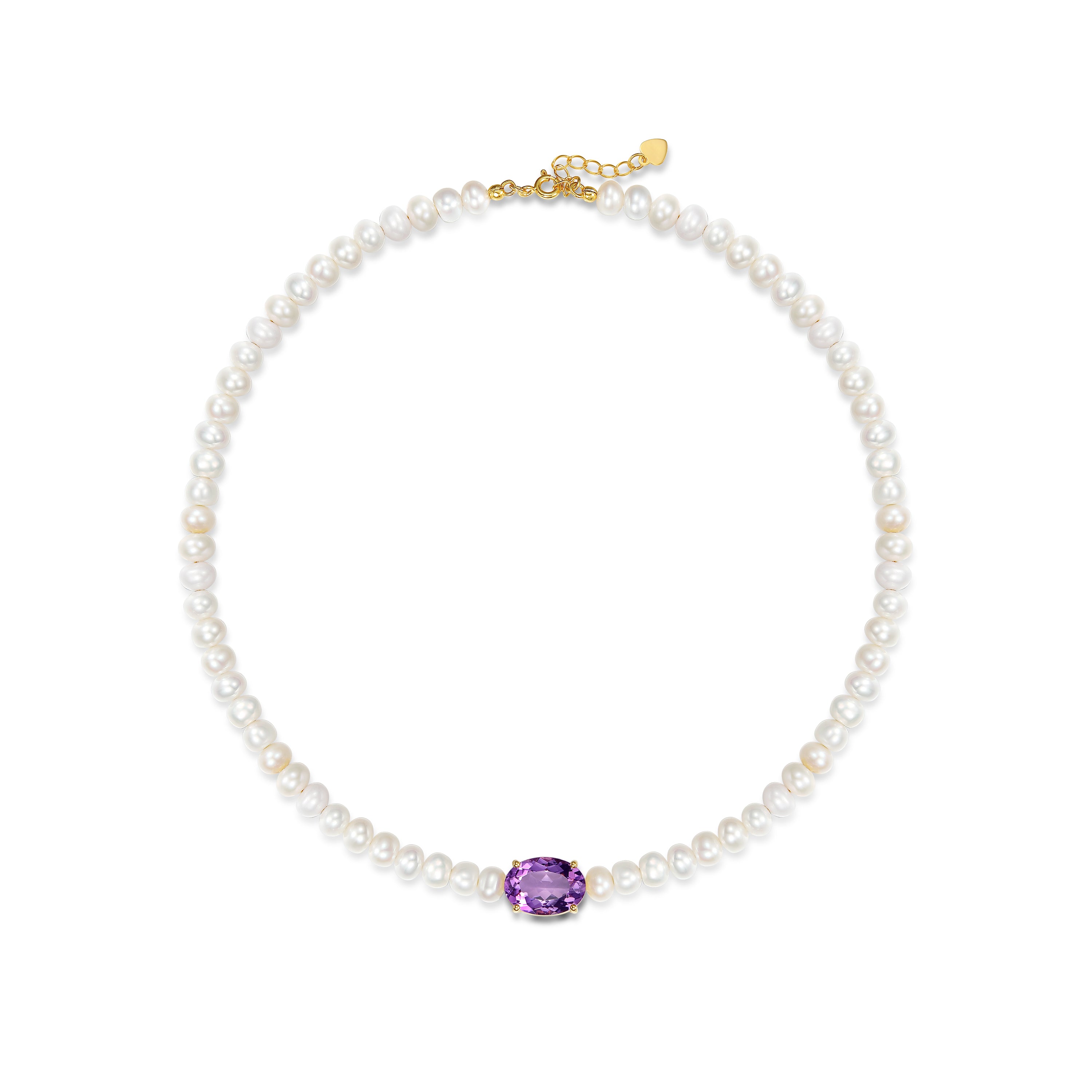 Freshwater Cultured Pearls and Amethyst Necklace - L'Amour Pearls