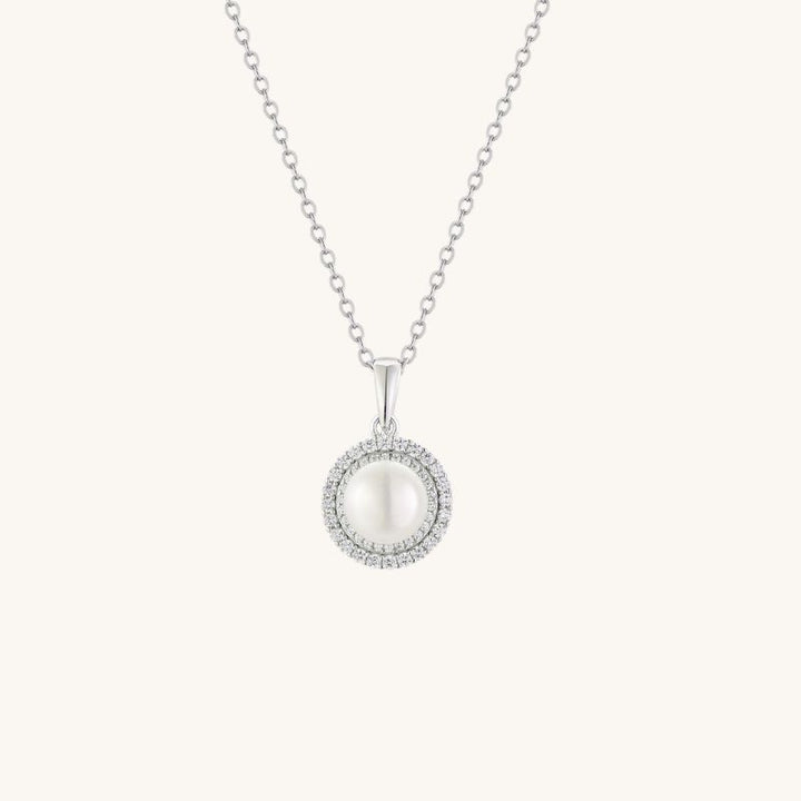 Freshwater Pearl Button Silver Pendant Necklace