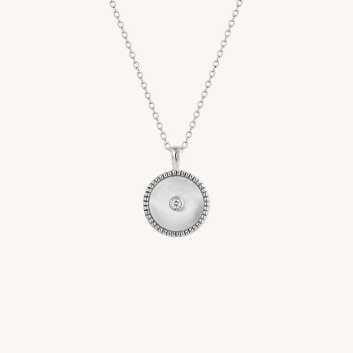 Halo Mother of Pearl Dangling Pendant Necklace