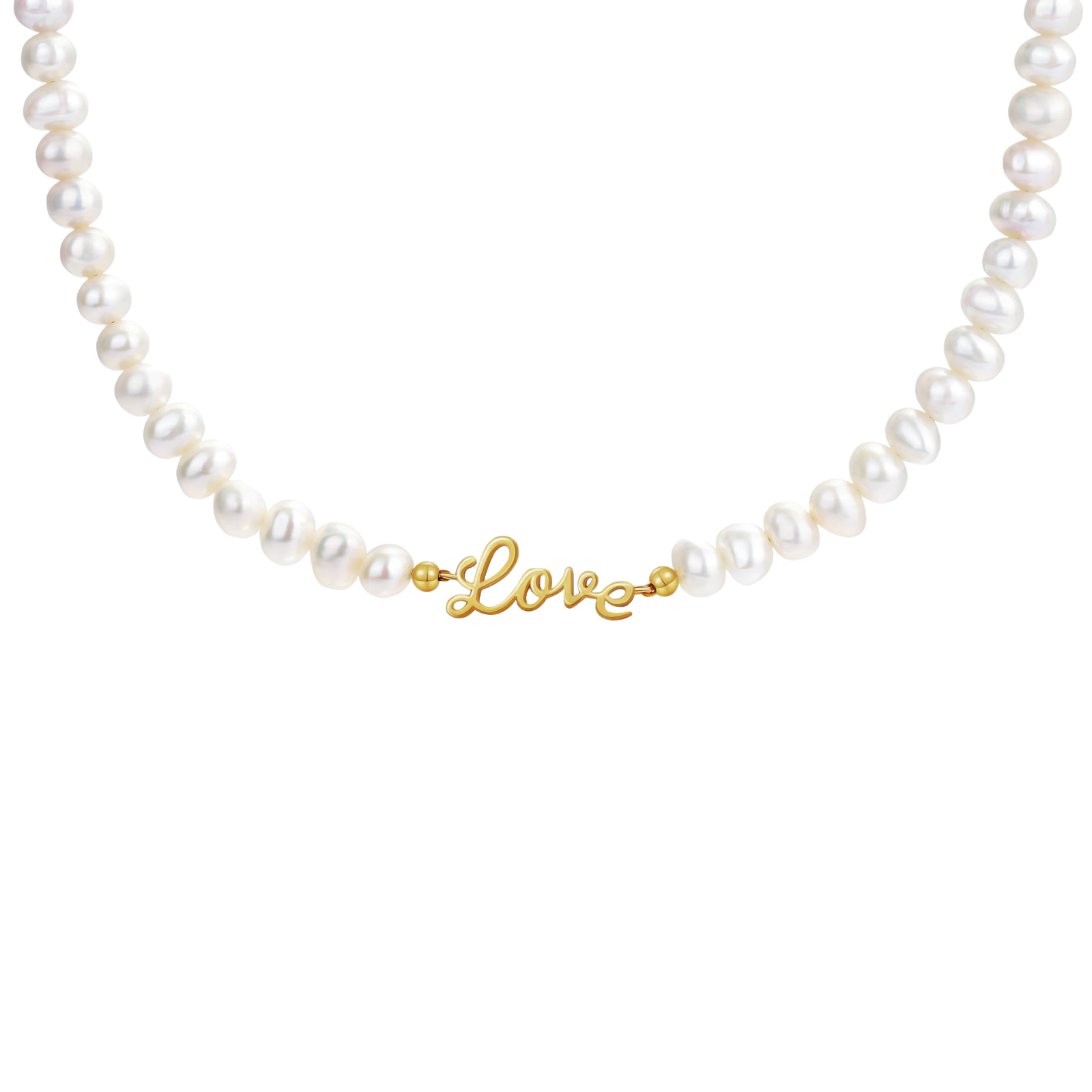 Pearl and Gold Love Necklace