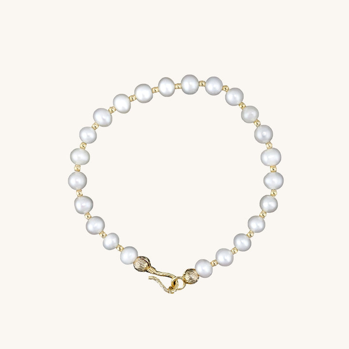Freshwater Pearl Gold Beads Bracelet