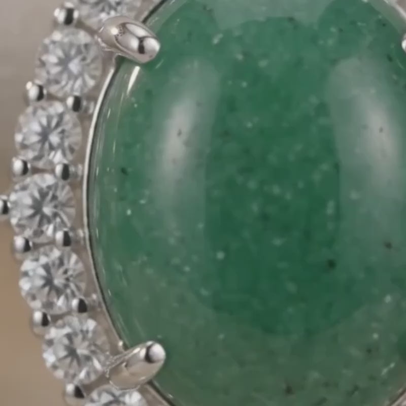PEARL DROP AND AVENTURINE EARRINGS