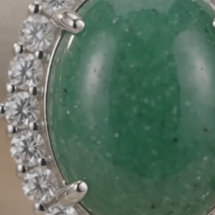 PEARL DROP AND AVENTURINE EARRINGS