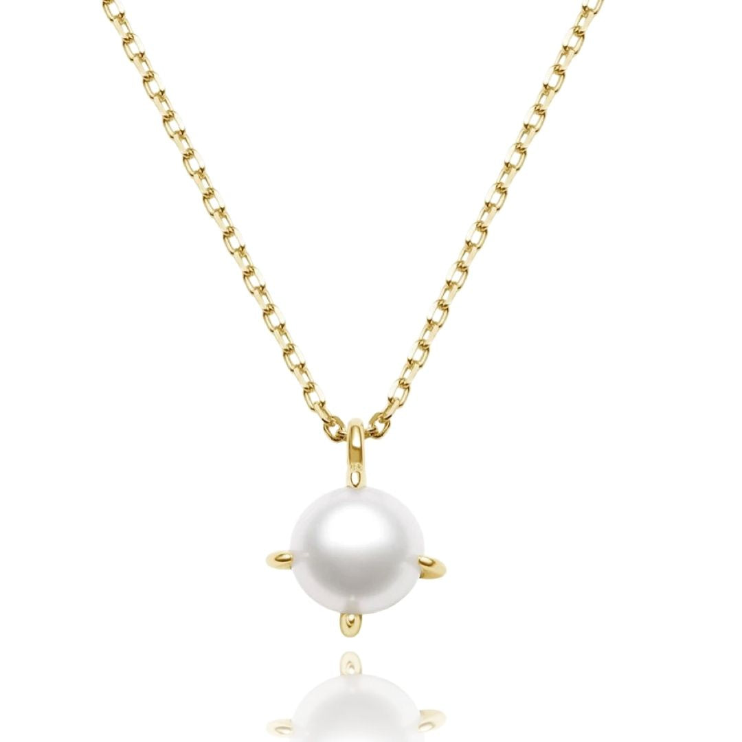 Freshwater Pearl Dainty Necklace Earrings Set 18K Gold finished - L'Amour Pearls