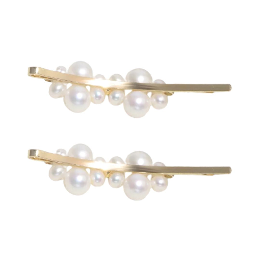 Freshwater Pearl Gold Hair Clip Wedding Hair Accessory - L'Amour Pearls