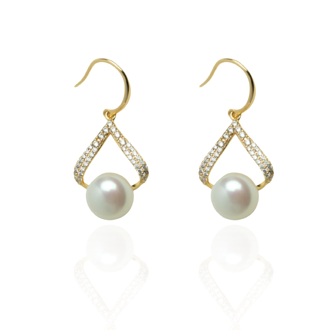 Freshwater Pearl Gold Drop Earrings - L'Amour Pearls